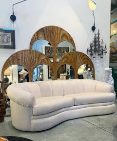 Gabriella Crespi Vintage Crespi Style Rattan and Mirror Folding Arch Screen 3 Panels - 4554890