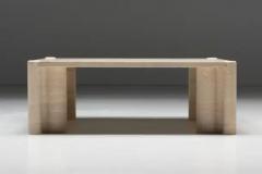 Gae Aulenti Gae Aulenti Jumbo Travertine Coffee Table for Knoll Italy 1960s - 3461353