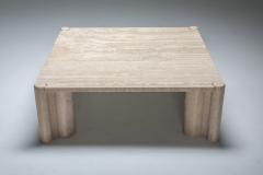 Gae Aulenti Gae Aulenti Jumbo Travertine Square Coffee Table 1960s - 1596123