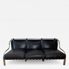 Gae Aulenti Mid Century Modern Black Stringa Sofa Designed by Gae Aulenti for Poltronova - 2984606