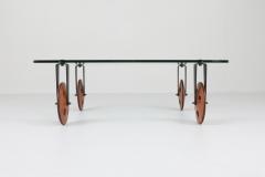 Gae Aulenti Mid Century Modern Gae Aulenti Style Coffee Table With Wheels 1970s - 1237842