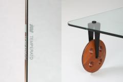 Gae Aulenti Mid Century Modern Gae Aulenti Style Coffee Table With Wheels 1970s - 1237846