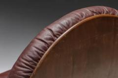 Gae Aulenti Pair of Arcata Easy Chairs by Gae Aulenti Walnut and Burgundy Leather 1968 - 3405683