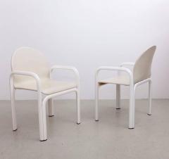 Gae Aulenti Set of Six White Gae Aulenti 54A Arm Chairs in Leather for Knoll 1975 - 542803