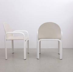 Gae Aulenti Set of Six White Gae Aulenti 54A Arm Chairs in Leather for Knoll 1975 - 542805