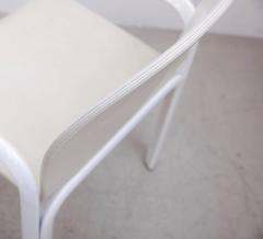 Gae Aulenti Set of Six White Gae Aulenti 54A Arm Chairs in Leather for Knoll 1975 - 542807