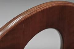 Gae Aulenti Three Seater Arcata by Gae Aulenti Walnut and Burgundy Leather 1968 - 3405765