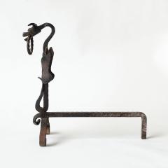 Gaetano Borsani Italian Wrought Iron Dragon Andirons 1920s - 3864063