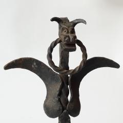 Gaetano Borsani Italian Wrought Iron Dragon Andirons 1920s - 3864066