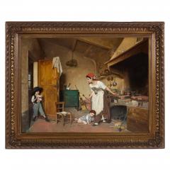 Gaetano Chierici Large antique oil painting by Chierici entitled The Mask 1869 - 3667328