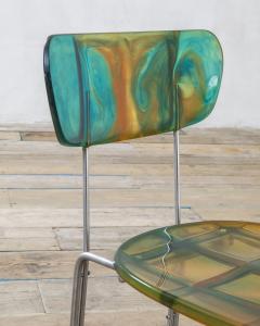 Gaetano Pesce Gaetano Pesce Chair Broadway Resin Seating Chromed Structure 90s - 2939148