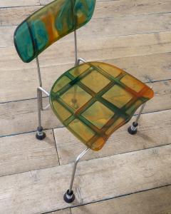 Gaetano Pesce Gaetano Pesce Chair Broadway Resin Seating Chromed Structure 90s - 2939150