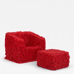 Gaetano Pesce Gaetano Pesce Senzafine Armchair and Pouf Italy - 4526275