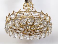 Gaetano Sciolari 1960s Gilt brass and Crystal Pendant Chandelier by Sciolari for Palwa - 1316710