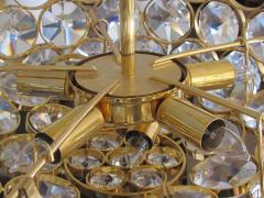 Gaetano Sciolari 1960s Gilt brass and Crystal Pendant Chandelier by Sciolari for Palwa - 1316712