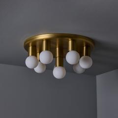 Gaetano Sciolari 1970s Brass 8 Bulb Flush Mount Attributed to Gaetano Sciolari - 4388254
