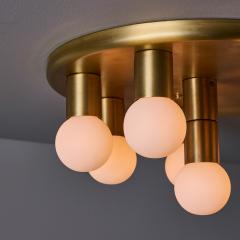 Gaetano Sciolari 1970s Brass 8 Bulb Flush Mount Attributed to Gaetano Sciolari - 4388261