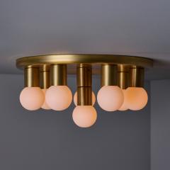 Gaetano Sciolari 1970s Brass 8 Bulb Flush Mount Attributed to Gaetano Sciolari - 4388262