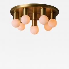 Gaetano Sciolari 1970s Brass 8 Bulb Flush Mount Attributed to Gaetano Sciolari - 4393176