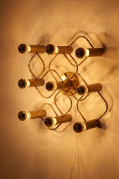 Gaetano Sciolari Brass 9 Light Sciolari Flush Mount Wall or Ceiling Lamp by Leola - 1190835