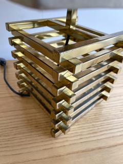 Gaetano Sciolari Brass Cage Lamp by Sciolari Italy 1970s - 1919138