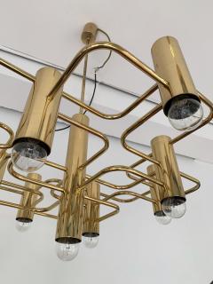 Gaetano Sciolari Brass Chandelier by Sciolari for Boulanger Belgium 1970s - 1629804