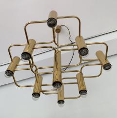 Gaetano Sciolari Brass Chandelier by Sciolari for Boulanger Belgium 1970s - 1629810