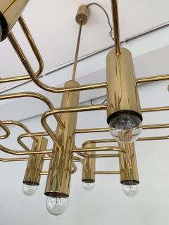 Gaetano Sciolari Brass Chandelier by Sciolari for Boulanger Belgium 1970s - 1629812