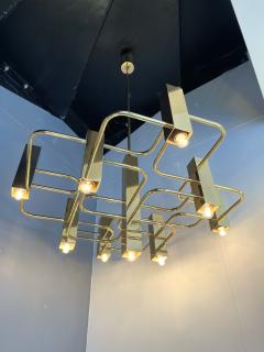 Gaetano Sciolari Brass Chandelier by Sciolari for Boulanger Belgium 1970s - 2139757