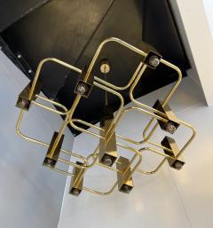 Gaetano Sciolari Brass Chandelier by Sciolari for Boulanger Belgium 1970s - 2139763