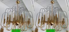 Gaetano Sciolari Brass Chandeliers Astrolab by Sciolari Italy 1970s - 1054670