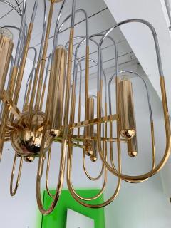 Gaetano Sciolari Brass Chandeliers Astrolab by Sciolari Italy 1970s - 1054671