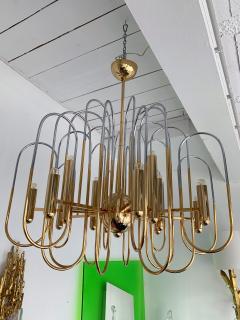 Gaetano Sciolari Brass Chandeliers Astrolab by Sciolari Italy 1970s - 1054672