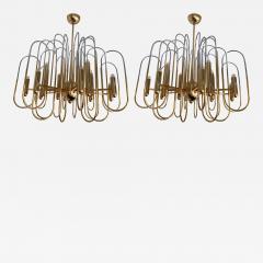 Gaetano Sciolari Brass Chandeliers Astrolab by Sciolari Italy 1970s - 1055029