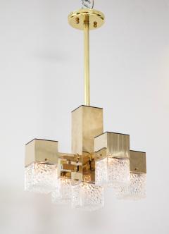 Gaetano Sciolari Brass Cubic Chandelier by Sciolari - 1178722