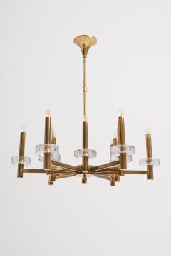 Gaetano Sciolari Brass and Glass Ceiling Light by Gaetano Sciolari - 3492273