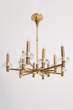 Gaetano Sciolari Brass and Glass Ceiling Light by Gaetano Sciolari - 3492275