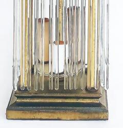 Gaetano Sciolari Brass and Glass Rod Table Lamps Gaetano Sciolari Lightolier Attributed Pair - 3532750