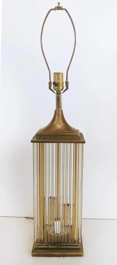 Gaetano Sciolari Brass and Glass Rod Table Lamps Gaetano Sciolari Lightolier Attributed Pair - 3532760