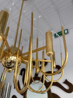 Gaetano Sciolari Chandelier Astrolab Brass and Glass by Sciolari Italy 1970s - 2278079