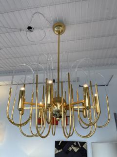 Gaetano Sciolari Chandelier Astrolab Brass and Glass by Sciolari Italy 1970s - 2278083