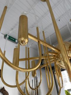 Gaetano Sciolari Chandelier Astrolab Brass and Glass by Sciolari Italy 1970s - 2278085