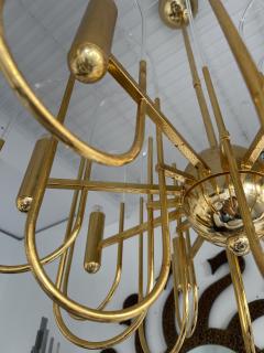 Gaetano Sciolari Chandelier Astrolab Brass and Glass by Sciolari Italy 1970s - 2278086