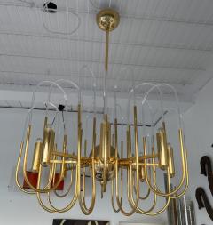 Gaetano Sciolari Chandelier Astrolab Brass and Glass by Sciolari Italy 1970s - 2278087