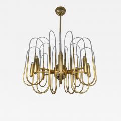 Gaetano Sciolari Chandelier Astrolab Brass and Glass by Sciolari Italy 1970s - 2281528