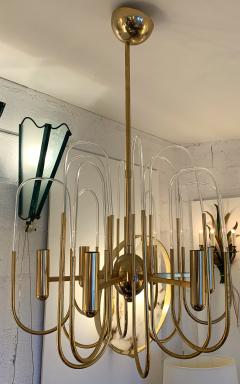 Gaetano Sciolari Chandelier Brass and Glass Astrolab by Sciolari Italy 1970s - 1206814