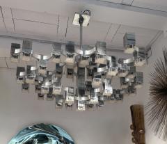 Gaetano Sciolari Chandelier Cubic 57 Lights Metal Chrome and Lucite by Sciolari Italy 1970s - 4475907
