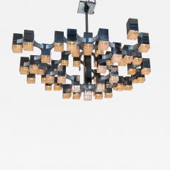 Gaetano Sciolari Chandelier Cubic 57 Lights Metal Chrome and Lucite by Sciolari Italy 1970s - 4476540