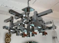 Gaetano Sciolari Chandelier Futura Metal Chrome by Sciolari Italy 1970s - 3600497