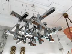 Gaetano Sciolari Chandelier Futura Metal Chrome by Sciolari Italy 1970s - 3600499